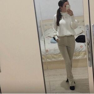 Helmut Lang Beige Tailored Pants – Minimalist Luxury